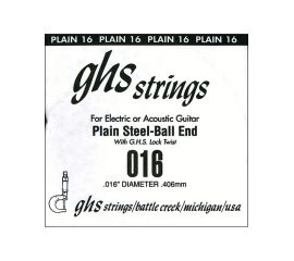 CORDA PER CHITARRA ACUSTICA ED ELETTRICA PLAIN STEEL - BALL END 016 GHS STRINGS