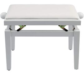 Adjustable bench for piano and organ in glossy white color