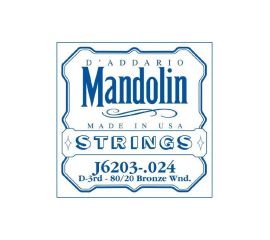 CORDA D'ADDARIO PER MANDOLINO J6203-.024  D-3rd 80/20 BRONZE WOUND