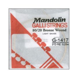 CORDA PER MANDOLINO GALLISTRINGS 80/20 BRONZE WOUND LIGHT GAUGE G-1417 3??     D
